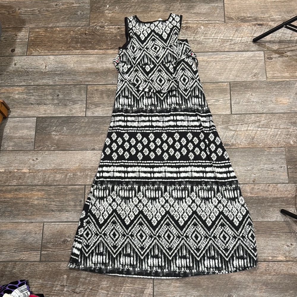 Justice Black and White Sleeveless Maxi Sundress - Picture 4 of 4